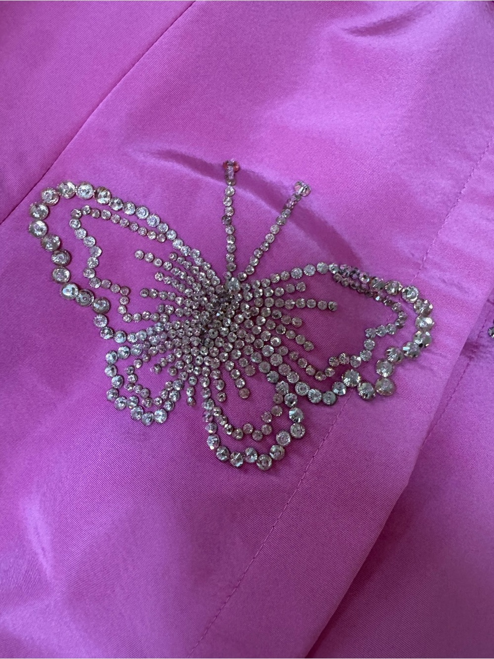 Carolina Herrera Pink trench gown with Gold Butterfly Embellishments - Picture 11 of 14